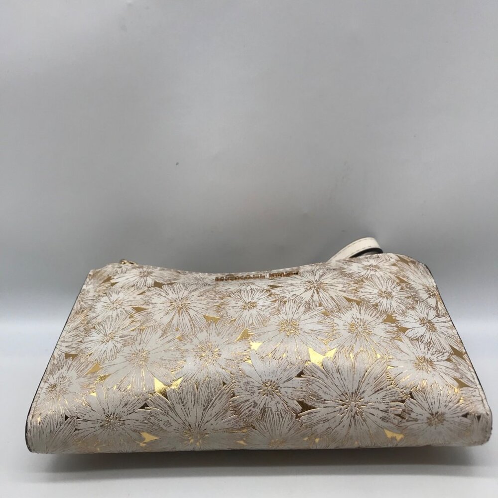 Michael Kors Gold Floral Embossed Leather Karla Wristlet - Picture 5 of 12
